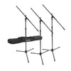 On-Stage Stands MSP7703 3-Pack of Euro Boom Mic Stands with Carrying Bag