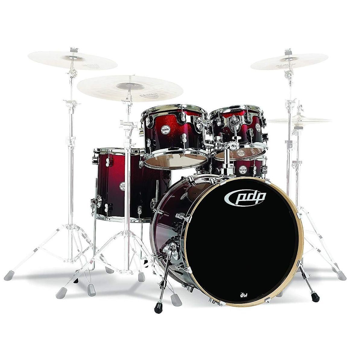 Maple Shell PDP Concept Maple Shell Pack - 5-piece - Red To Black Sparkle Fade ...
