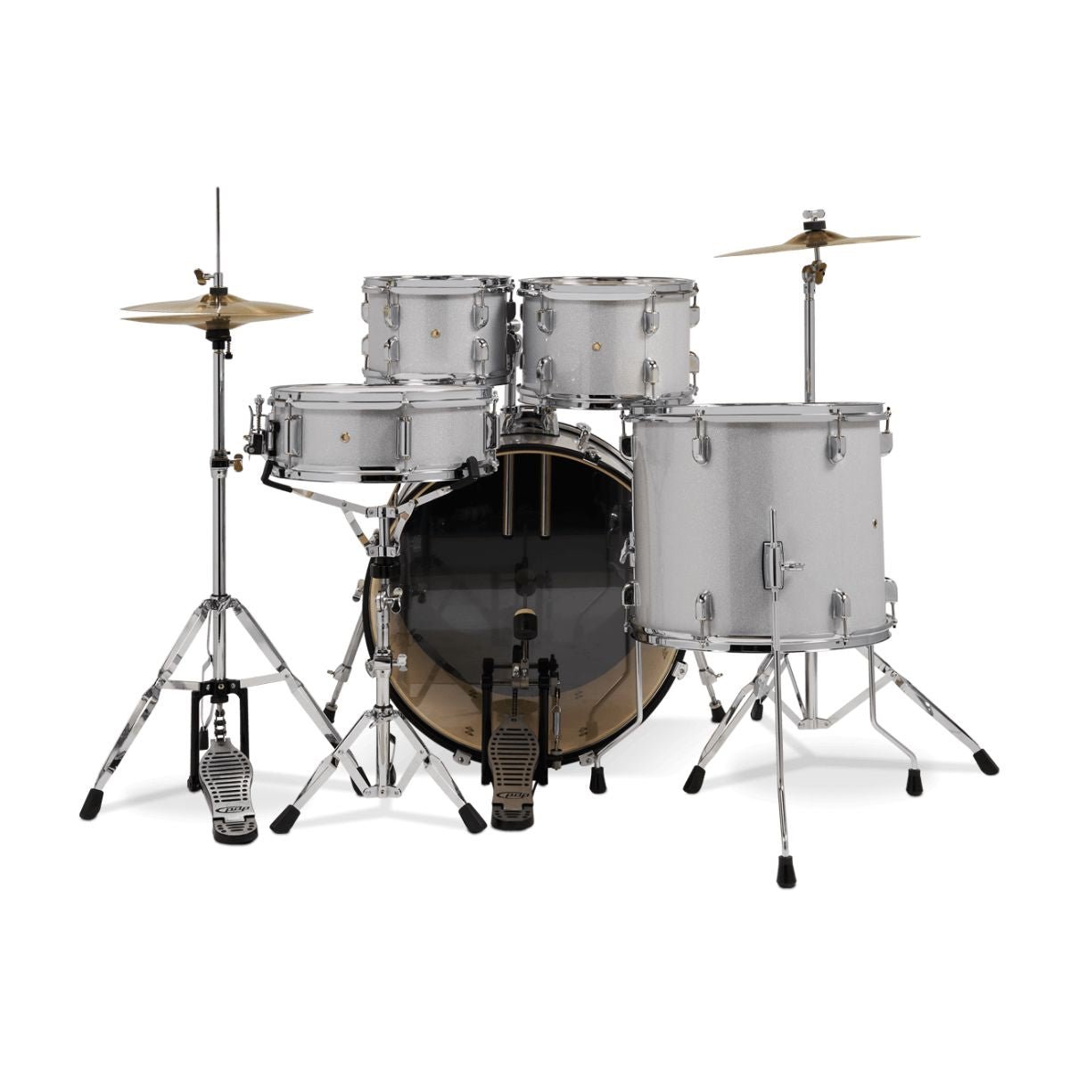 PDP Drums Center Stage 5-piece Complete Drum Set with Cymbals - Diamond White Sparkle