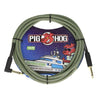 Pig Hog 10ft Instrument Cable Right Angle Jamaican Green