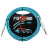 Pig Hog "Daphne Blue" - 10ft 1/4" - 1/4" Right Angle Connector