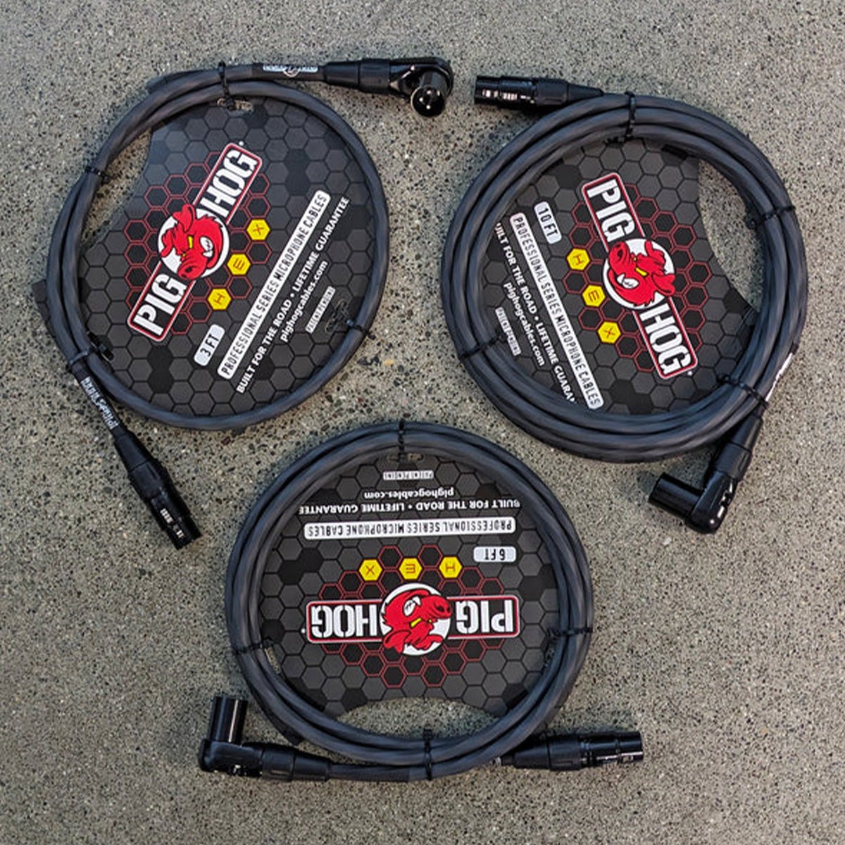 Pig Hog Hex Series Right Angle Mic Cable - 3 Feet (Grey)