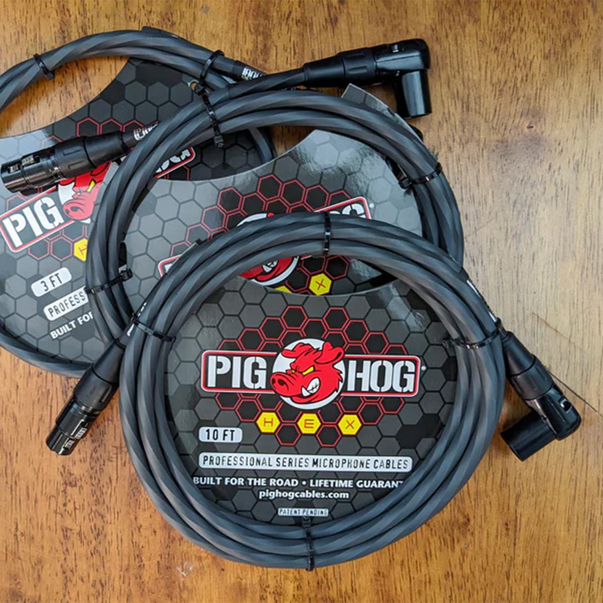 Pig Hog Hex Series Right Angle Mic Cable - 6 Feet (Grey)