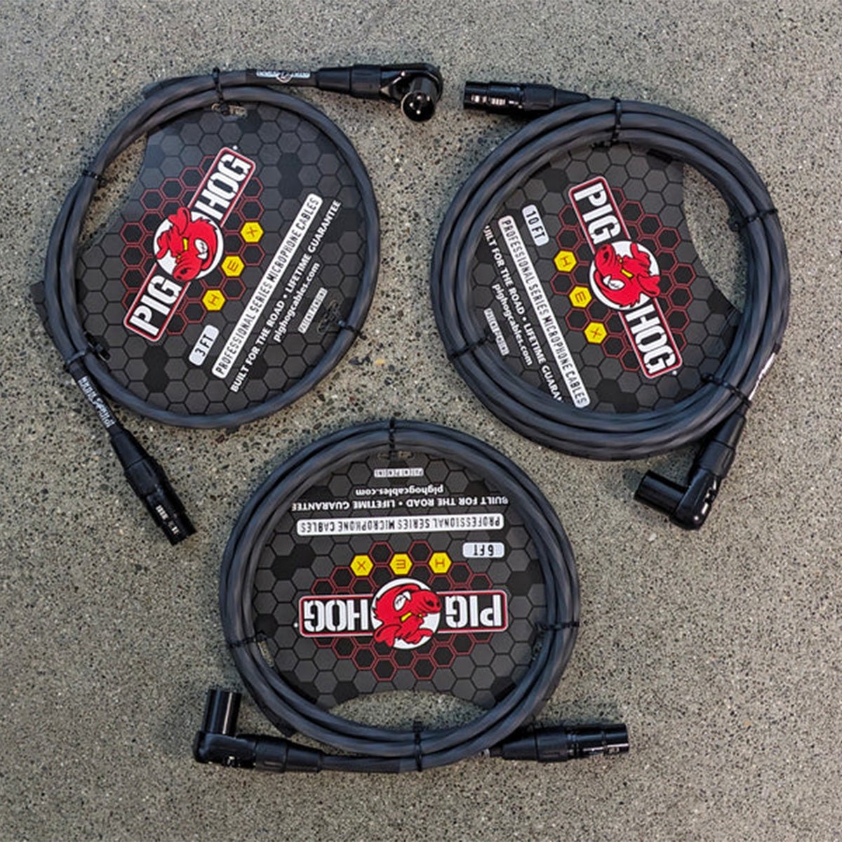 Pig Hog Hex Series Right Angle Mic Cable - 6 Feet (Grey)
