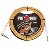 Pig Hog Orange Cream 2.0 Right Angled Instrument Cable - 10 Feet