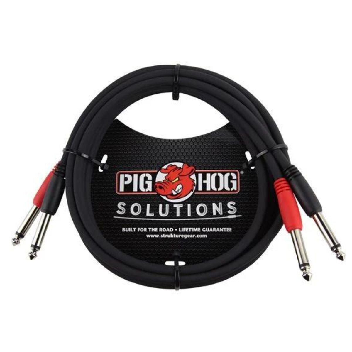 Pig Hog PD-21406 Dual 1/4" Mono (Male) to Dual 1/4" Mono (Male) Dual Cable, 6 feet