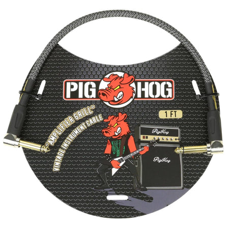 Pig Hog Right Angle Instrument Patch Cable Amplifier Grill - 1 Feet