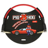 Pig Hog Right Angle Instrument Patch Cable Candy Apple Red - 1 Feet