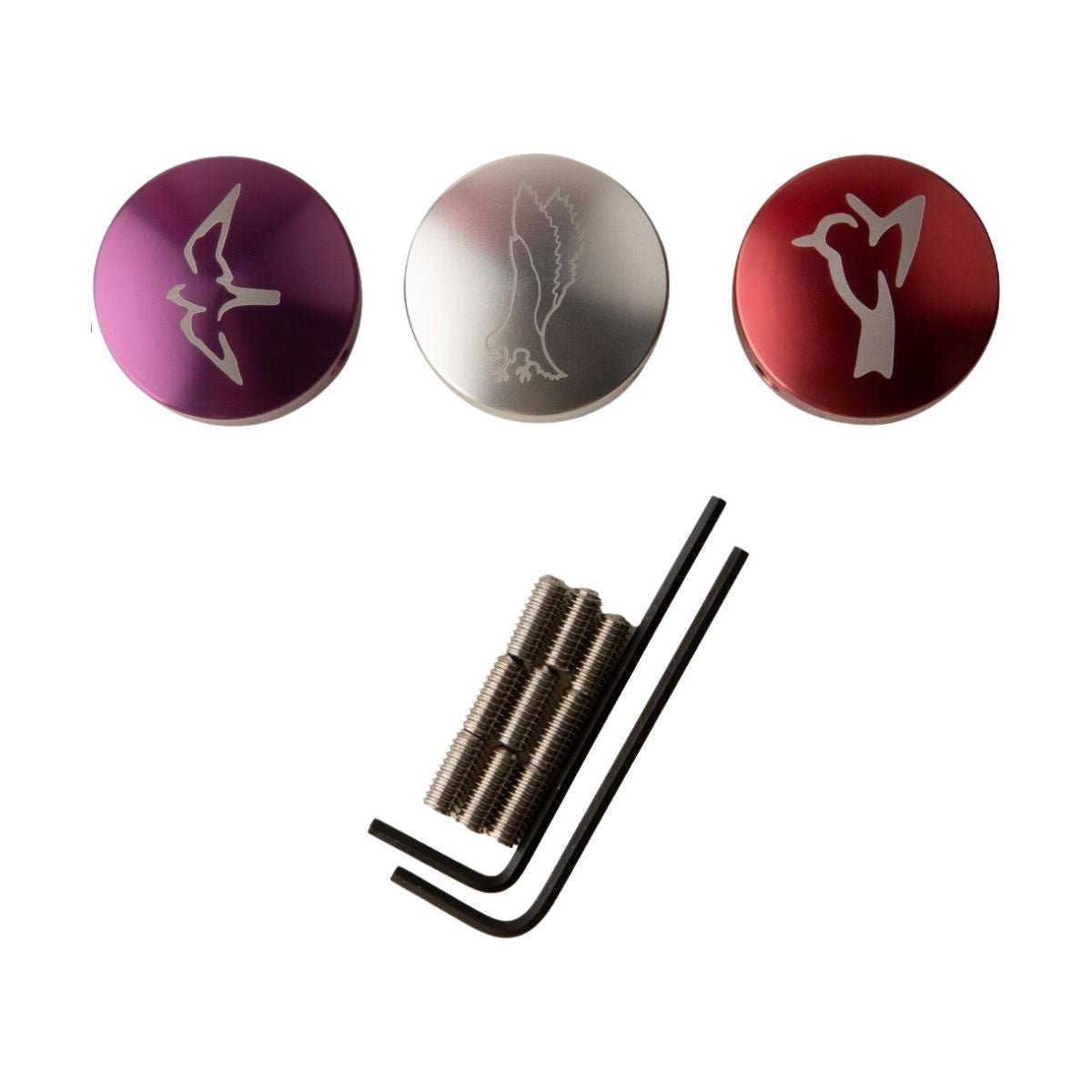 PRS Barefoot Button V1 Standard Footswitch Cap Pack - Red/Purple/Silver