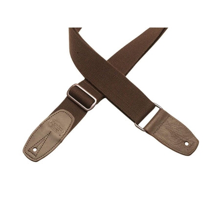 Reunion Blues Merino Wool Guitar Strap with Full Grain Leather Tab, Brown