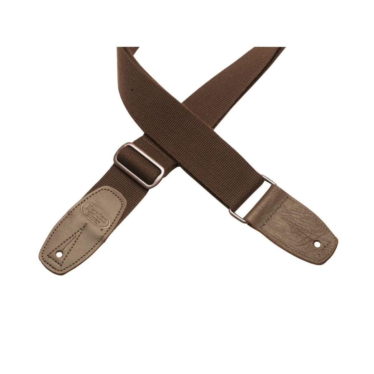 Reunion Blues Merino Wool Guitar Strap with Full Grain Leather Tab, Brown