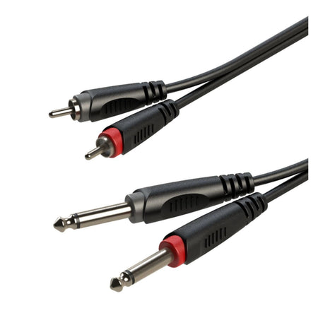 Roxtone Samurai Dual RCA to Dual 1/4 Mono Cable 3M (10ft.)