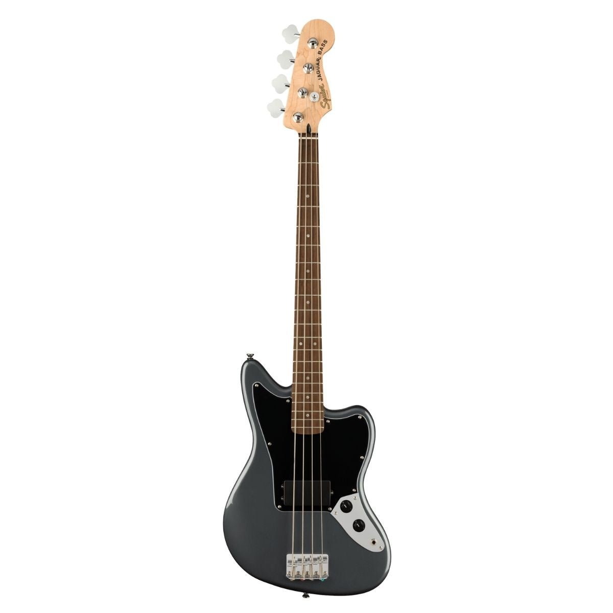 Squier Affinity Series Jaguar Bass H, Laurel Fingerboard, Black Pickguard, Charcoal Frost Metallic