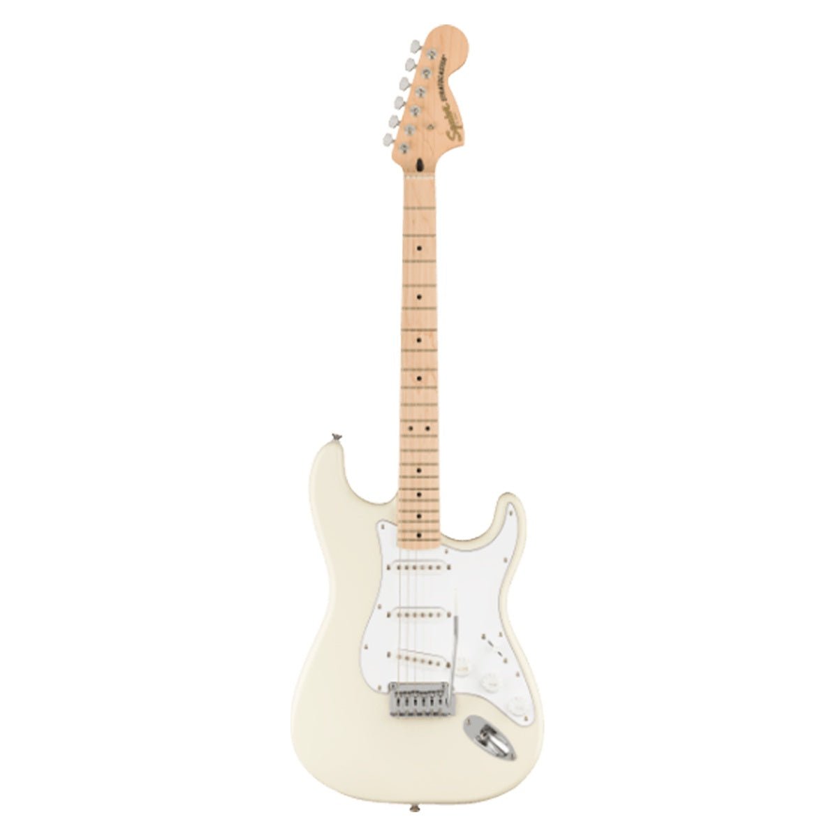Squier Affinity Series Stratocaster, Maple Fingerboard, White Pickguard, Olympic White