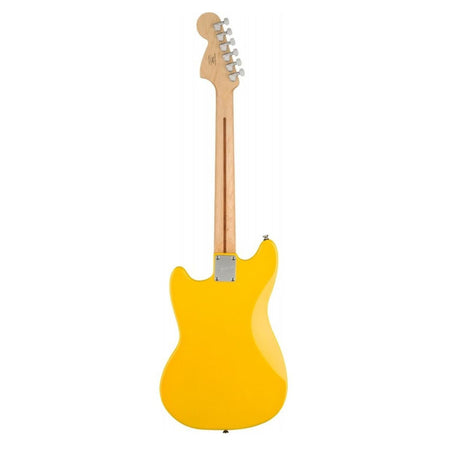 Squier FSR Bullet Competition Mustang HH, Laurel Fingerboard, Black Pickguard, Graffiti Yellow with Black Stripes