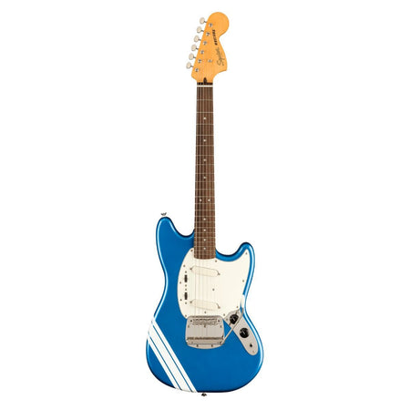 Squier FSR Classic Vibe '60s Competition Mustang, Laurel Fingerboard, Parchment Pickguard -  Lake Placid Blue with Olympic White Stripes