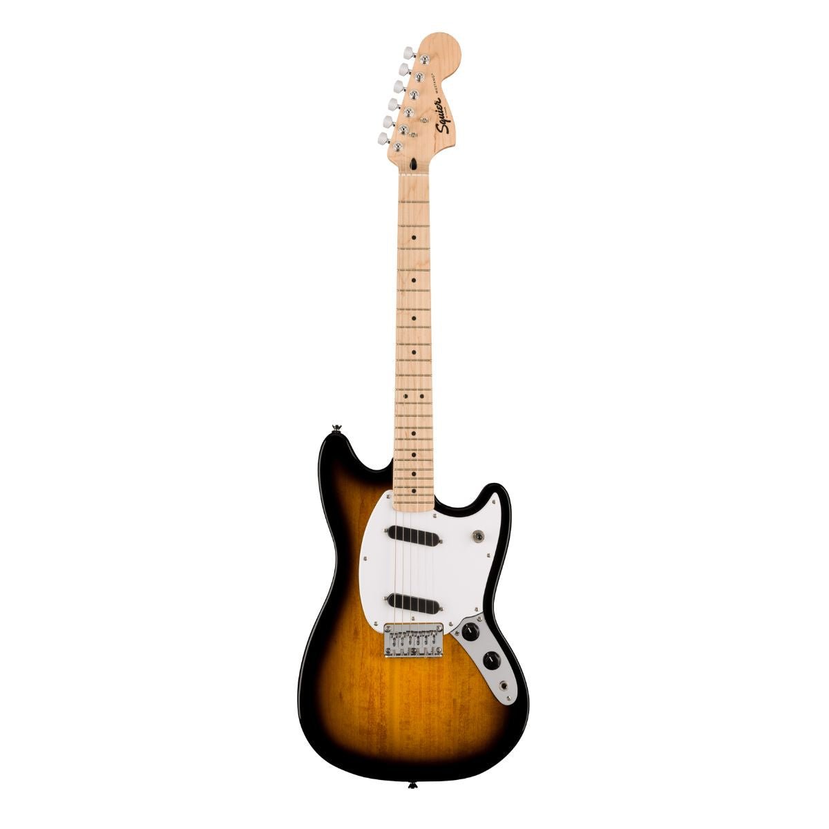 Squier Sonic Mustang, Maple Fingerboard, White Pickguard - 2-Color Sunburst