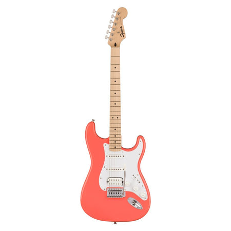 Squier Sonic Stratocaster HSS, Maple Fingerboard, White Pickguard - Tahitian Coral