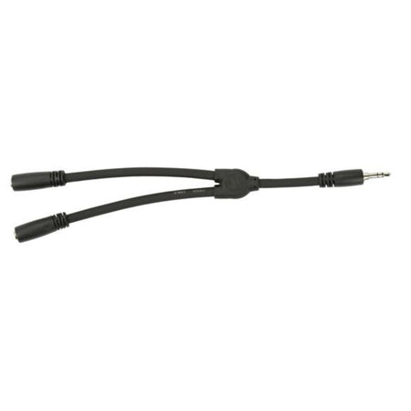 Stereo 3.5MM(M)-Dual 3.5mm(F)Y Cable, 6" Stereo