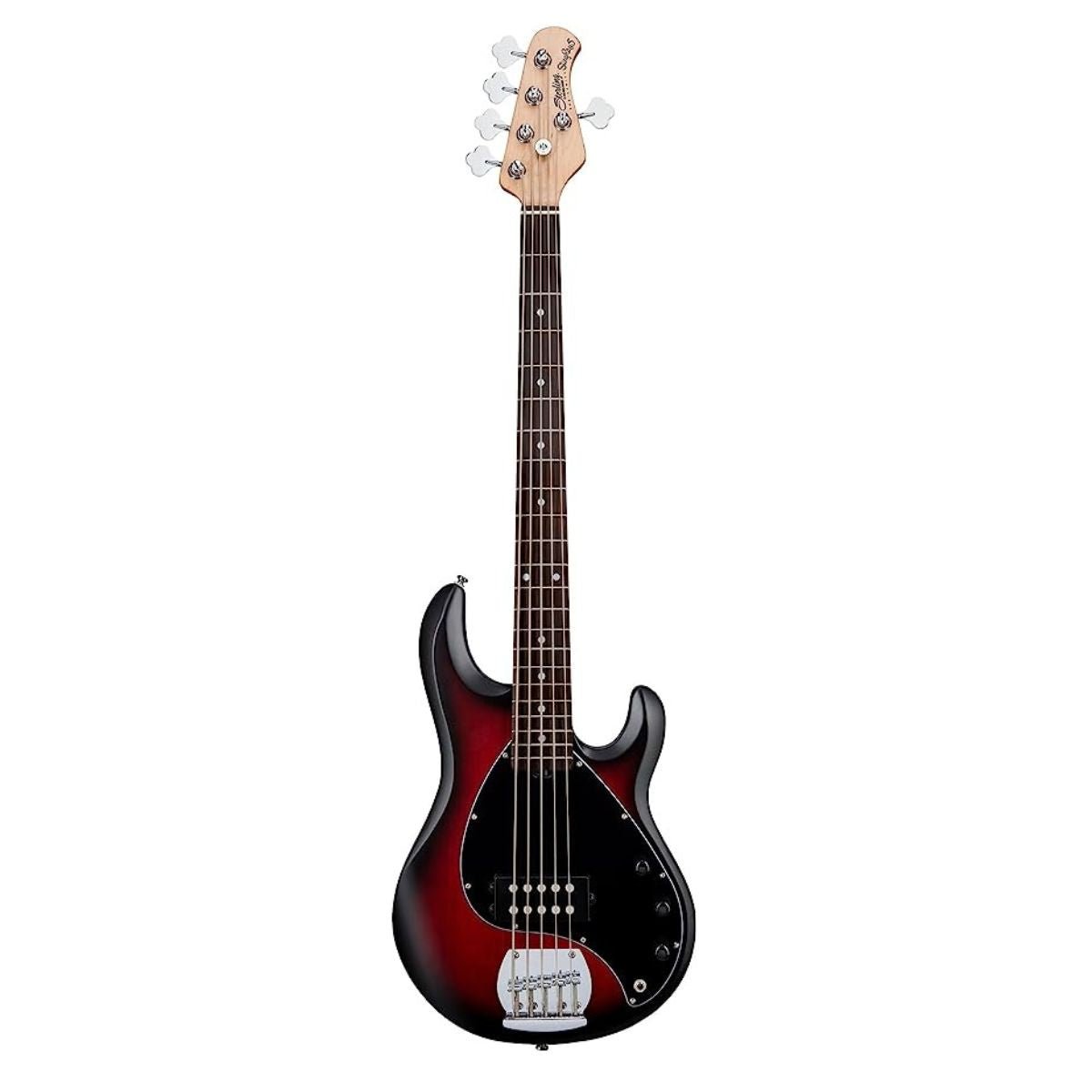 Sterling by Music Man RAY5-RRBS-R1 StingRay5 in Ruby Red Burst Satin, 5-String