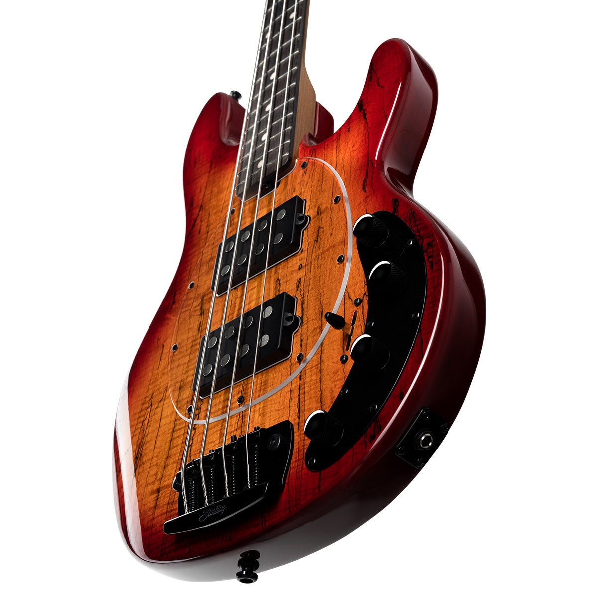 StingRay RAY34 Maple Top Bass in Blood Orange Burst