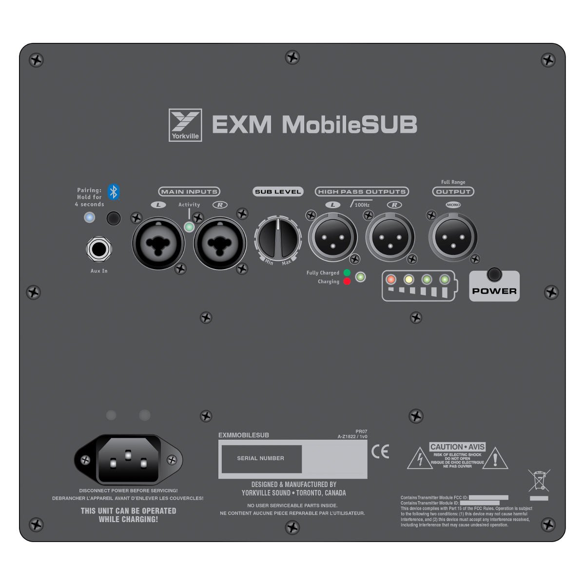 Yorkville Sound EXM-MOBILE-SUB 2x8" Battery Powered Subwoofer