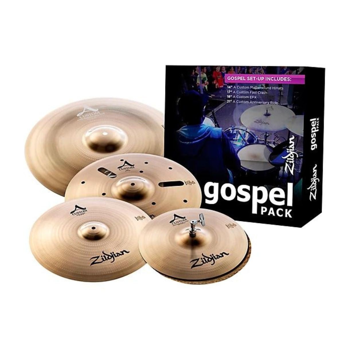 Zildjian A Custom Gospel Music Pack 4-Cymbal Set